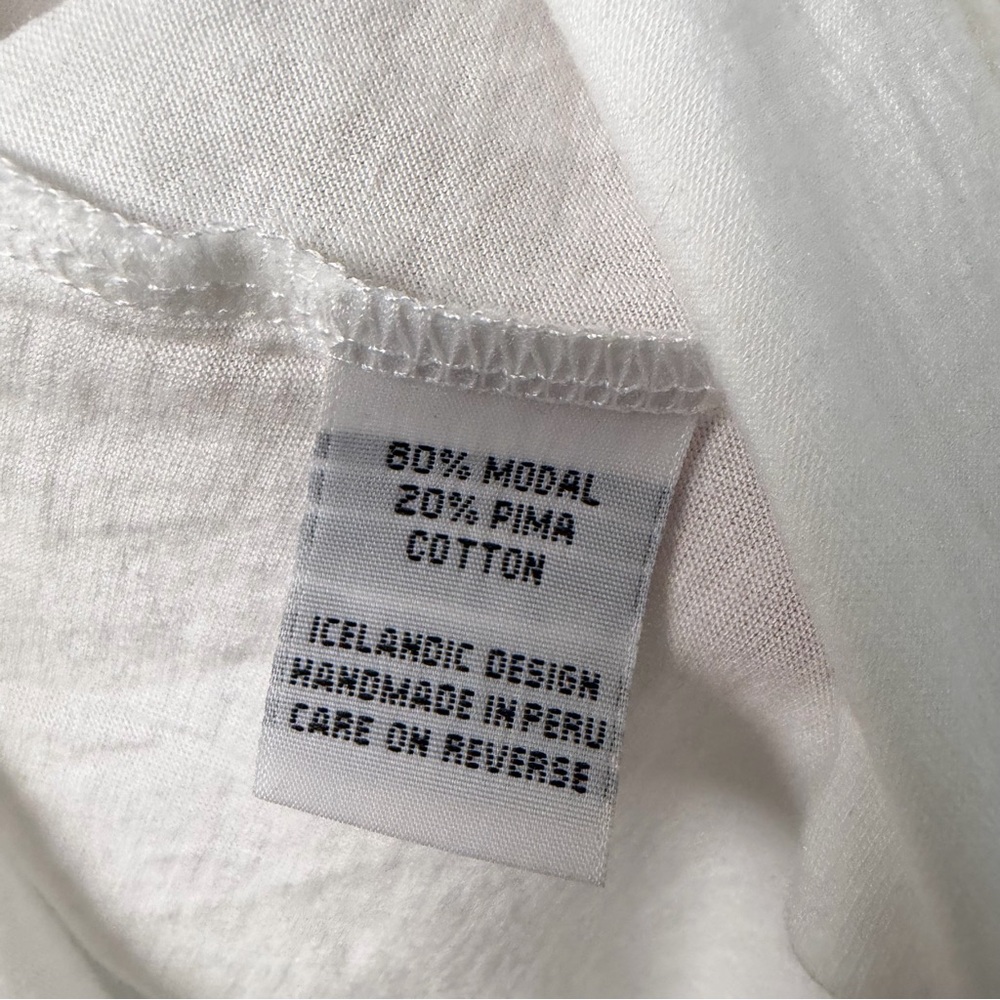 Matthildur Iceland Lagenlook Split Hem Long Sleeve Tee White Size Small - Picture 3 of 5